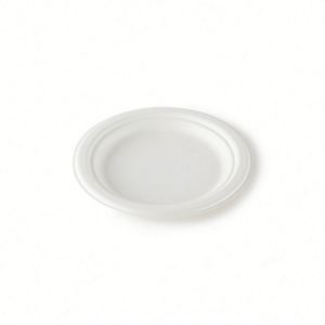 Assiettes jetables en pulpe de bagasse de canne à sucre recyclée et biodégradable pour fêtes, blanches, tailles 9''/10''/12'' - Product Image 1