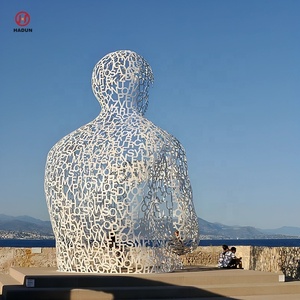 HADUN - Figura Decorativa <span class=keywords><strong>de</strong></span> Acero Inoxidable, Diseño <span class=keywords><strong>de</strong></span> Palabra Hueca, Estatua Masculina para Decoración Urbana <span class=keywords><strong>de</strong></span> Plazas Exteriores - Product Image 4