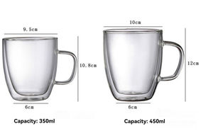 Tasses à expresso et mugs à thé en verre borosilicate à double paroi isolées pour cappuccino, latte, thé et shots – Vaisselle en verre haut de gamme - Product Image 6