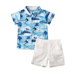 Baby Summer Clothing Kids Baby Boy Clothes Short Sleeve shirt Tops+Shorts Pants Beach Outfits