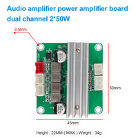 Modul Amplifier Audio Digital Stereo Kelas D TPA3116D2 VIRE DC 12V-24V 2x50W Daya Tinggi DIY Papan Amplifier Audio Rumah
