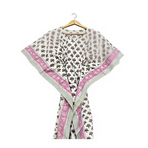 Vestido Kaftán Floral Rosa Premium para Mujer, Largo, Holgado, Ropa de Dormir, Estilo Boho, Estampado, para la Noche, Cómodo, para Primavera/Verano - Product Image 1
