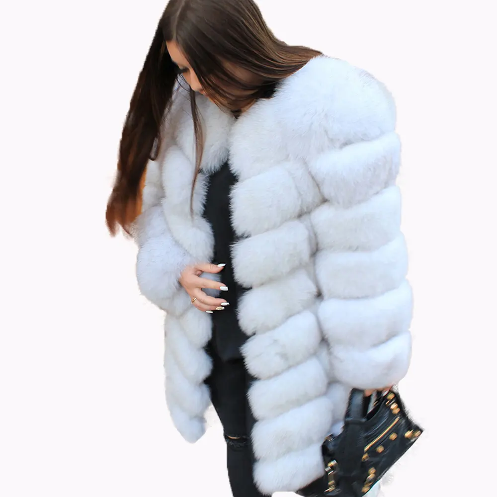 Genuine Fur Jacket Coat Winter 2020 Women Fashion Abrigo De Mujer Furry Women Long Real Fox Fur Coat For Woman