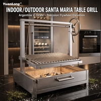 Grill argentin en acier inoxydable de qualité industrielle avec manivelle manuelle de précision pour usage en restaurant