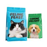 Sachets refermables personnalisés avec logo, en PET gaufré de qualité alimentaire, pour l'emballage d'aliments pour chiens et chats