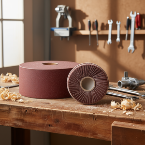 Discos de lija de lona recubierta de resina Fervi, 100 mm x 50 m, abrasivos para acabado de madera y metal - Product Image 1