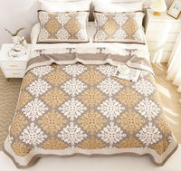 Jeté de lit jacquard en chanvre quatre saisons 230*250 - Design confortable 'Pluie de Ponts Anciens'