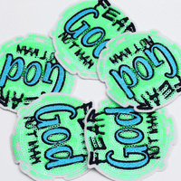 Patch brodé personnalisé avec lettres GOD en sequins, grand format, à thermocoller pour chapeaux et vêtements, vente en gros