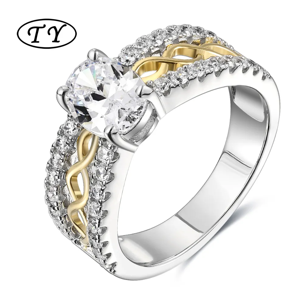 TY Jewelry finger twist 925 sterling silver unisex rings Round Cut Vintage men ring silver 925 turkey 14k gold plated rings