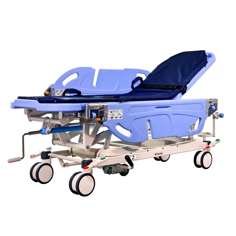 Camilla de transporte de aleación de aluminio para pacientes de Hospital multifuncional de alta calidad, cama de Hospital