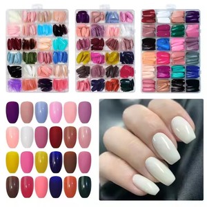 Venta al por mayor: 24 rejillas, 576 piezas de <span class=keywords><strong>uñas</strong></span> postizas cuadradas esmeriladas, coloridas, sin rastro, de cobertura completa, puntas de <span class=keywords><strong>uñas</strong></span> postizas a granel, <span class=keywords><strong>uñas</strong></span> artificiales. - Product Image 5