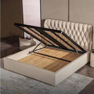 Meubles <span class=keywords><strong>de</strong></span> chambre à coucher modernes lits <span class=keywords><strong>de</strong></span> fantaisie queen <span class=keywords><strong>size</strong></span> en cuir microfibre <span class=keywords><strong>lit</strong></span> <span class=keywords><strong>king</strong></span> <span class=keywords><strong>size</strong></span> en cuir tufté avec boutons - Product Image 4