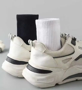 Men's Casual Mid-Calf <b>Socks</b> <b>Black</b> Anti-Bacterial Cotton Crew with Logo on Cuff Knitted Technique High Quality - Product Image 4