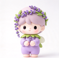Figurine en vinyle Fée Lavande Mignonne, Jouet moulé par injection en PVC/ABS personnalisé, OEM/ODM, Jouet d'art de collection pour la décoration intérieure et les cadeaux de fêtes