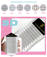 Vente en gros Prêt à expédier Cils en grappe individuels en soie pré-fabriqués 3D 5D 6D Ventilateurs coréens PBT Extensions de cils de qualité supérieure