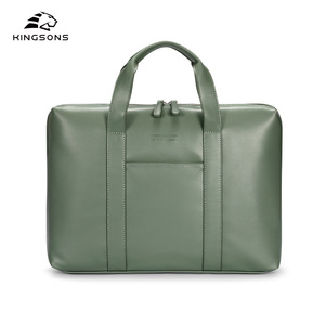 Kingsons <b>Leather</b> Tote <b>Bag</b> Large Capacity Solid Color Zipper Closure Everyday Commuter Handbag for Women - Product Image 5