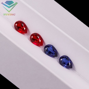 Méthode de fusion à la flamme, rubis rouge sang de pigeon, taille poire brillante, rubis de laboratoire cultivé, pierre précieuse, fabrication de bijoux vintage - Product Image 5