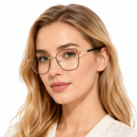 Lunettes de lecture anti-lumière bleue en gros pour femme, design tendance et élégant, montures optiques en métal