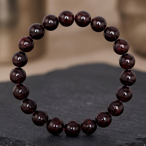 Round Dark Red Garnet Stone <b>Beads</b> For <b>Bracelet</b> <b>Making</b> 8mm Size Stretchable Jewelry Craft Supply - Product Image 4