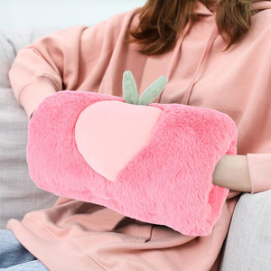 Chauffe-mains en <span class=keywords><strong>fausse</strong></span> <span class=keywords><strong>fourrure</strong></span> personnalisés pour femmes et filles, doux et moelleux, motif pêche, pour l'hiver, confortables et élégants - Product Image 4