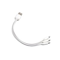 Répartiteur USB 20 cm, 4x câbles de charge USB C |   Chargez 4 appareils en même temps |   Design de nouilles plates | 2A Noir/Blanc OEM accepté