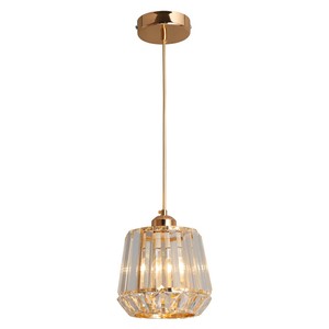 Lámpara Colgante Individual Creativa de Cristal Dorado Redondeado, Lámpara de Techo para Sala de Estar o Comedor, Escaleras - Product Image 1