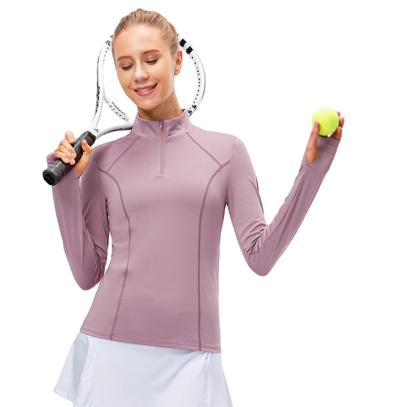 Custom Women's Autumn Winter Slim-Fit Sports Sweatshirt Quick-Drying Long-Sleeved Yoga Top for Fitness & Running