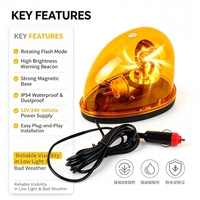 Luz de Advertencia Giratoria Ámbar al por Mayor, 12V 24V, Montaje Magnético en Techo, Luz Estroboscópica de Emergencia para Seguridad en la Construcción