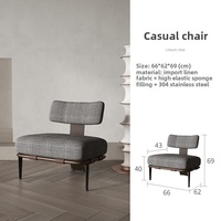 Chaise canapé simple design rétro scandinave en métal et acier inoxydable de luxe pour petites familles avec rembourrage éponge