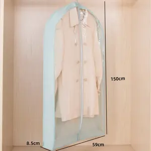 Armário suspenso transparente personalizado para viagem, capa protetora contra poeira, sacola de roupas com reforço para organização de roupas