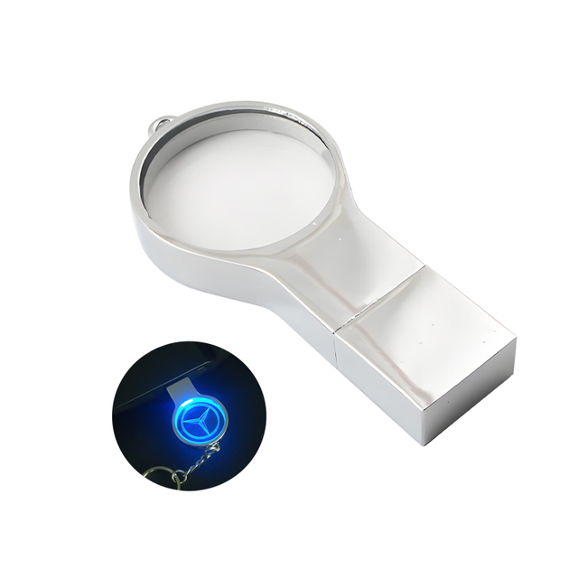 High-end Metal Crystal USB Flash Drive with LED Light Custom logo 2.0 16GB 32GB 8GB USB Thumb Drive 3.0 128GB 64GB Pen Drive