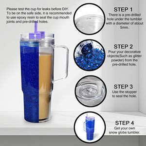 แก้วน้ำทรงกระบอกใส ดีไซน์ใหม่ พร้อมหูจับ ปลอด<span class=keywords><strong>ส</strong></span>าร BPA  วั<span class=keywords><strong>ส</strong></span>ดุ PS อะคริลิก  พร้อมรูเจาะสำเร็จรูป <span class=keywords><strong>ส</strong></span>ำหรับงาน DIY  ขนาด 40 ออนซ์  <span class=keywords><strong>แบบ</strong></span>ลูกโลกหิมะ - Product Image 4