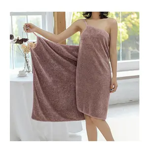 Custom toweling dressing gown beach towel wrap dress shower women microfiber towel dress