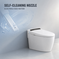 Toilettes intelligentes de luxe modernes pour salle de bain avec bidet intégré, télécommande, chasse d'eau chauffée instantanée, cuvette WC en céramique