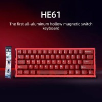 [TIDAK PERLU PEMBUKAAN CETAKAN] Keyboard Saklar Magnetik HE61 Aluminium Hollow ARGB Rapid Trigger 0.01MM 8Khz Keyboard Kustom OEM/ODM