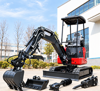 Mini-excavatrice compacte Yuanxing très vendue, 1 tonne, 2 tonnes, 3,5 tonnes, moteur Kubota, petite excavatrice pour ferme