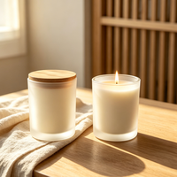 Pot à bougie en verre blanc simple avec couvercle et boîte, style tendance, prix compétitif, 7oz, 10oz, 12oz, 14oz