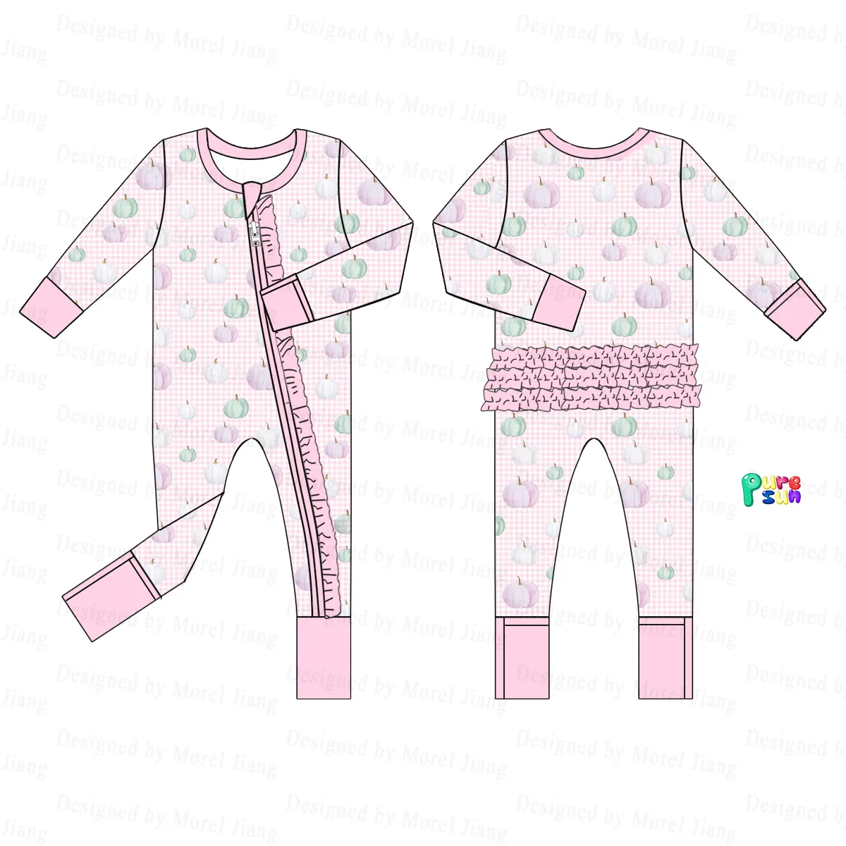 100% bambu pamuk popüler tarzı bebek tulum yenidoğan pijama-Puresun