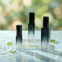 Flacon pulvérisateur en verre carré dégradé de 5 ml, 8 ml, 20 ml avec pulvérisateur en aluminium avancé, flacon vide pour parfum