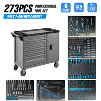 Chariot à outils professionnel à 7 tiroirs, capacité de charge de 150 kg, garantie de 3 ans pour garage, avec 273 pièces, ensembles d'outils avec plateau en mousse