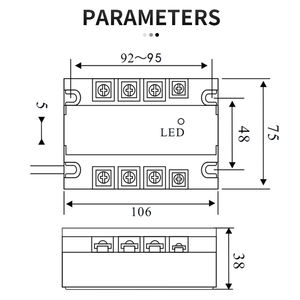 Трехфазное твердотельное реле KANE, конструкция раскладушки 10A 25A 40A 60A 80A <span class=keywords><strong>100A</strong></span> 120A, контроль переменного тока <span class=keywords><strong>3</strong></span> фазы SSR 25AA 40AA 380VAC - Product Image 2