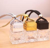 Diffuseurs de parfum pour voiture personnalisés de 10 ml, bouteilles suspendues, écologiques, recyclables, en verre transparent de luxe, avec boîte en bois colorée