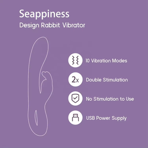 Rabbit <b>Vibrator</b> Rechargeable Silicone Dildo G Spot Clitors Massage Double <b>Vibration</b> for Women - Product Image 5