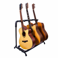 Wholesale 5-Slot Iron Heavy Duty Lightweight Waterproof Guitar Rack Floor Stand for Acoustic Electric Bass Banjo Violin Music