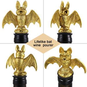 Tùy Chỉnh Cá Nhân Tái Sử Dụng Vàng <span class=keywords><strong>Bat</strong></span> Halloween Rượu Vang Chai <span class=keywords><strong>Pourer</strong></span> Kẽm Hợp Kim Kim Loại Rượu Vang Nút Để Giữ Rượu Vang Tươi - Product Image 5