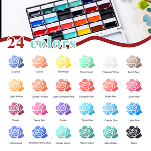 Palette de <span class=keywords><strong>peinture</strong></span> <span class=keywords><strong>aquarelle</strong></span> professionnelle Fontainebleau 24 couleurs, kit d'artiste à haute pigmentation, idéal pour la <span class=keywords><strong>peinture</strong></span> acrylique et les adultes - Product Image 6