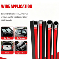 Bande d'étanchéité en caoutchouc en forme de D, auto-adhésive, EPDM, pour porte de voiture, étanche, insonorisante, anti-poussière, ajustement universel, qualité OEM