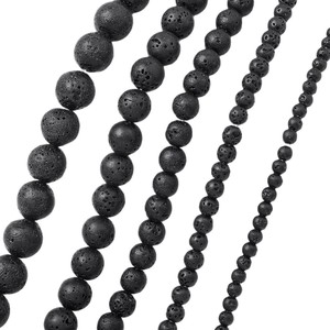 Perline Rotonde in Pietra Vulcanica Naturale, Perle Sciolte in Roccia Lavica Porosa per Creazione di Gioielli Fai-da-Te, Vendita all'Ingrosso - Product Image 5