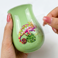 Autocollants personnalisés pour gobelets, encre transférable, impression UV, imperméables, écologiques, couleur intégrale, cadeau CN