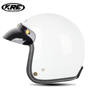 <span class=keywords><strong>Casque</strong></span> de <span class=keywords><strong>moto</strong></span> KRE vintage 3/4 ouvert <span class=keywords><strong>homologué</strong></span> DOT avec visière bulle et lunettes de protection - Product Image 5
